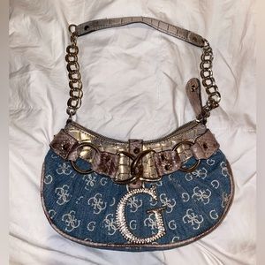 Vintage Guess Denim Bag Y2k Shoulder Bag